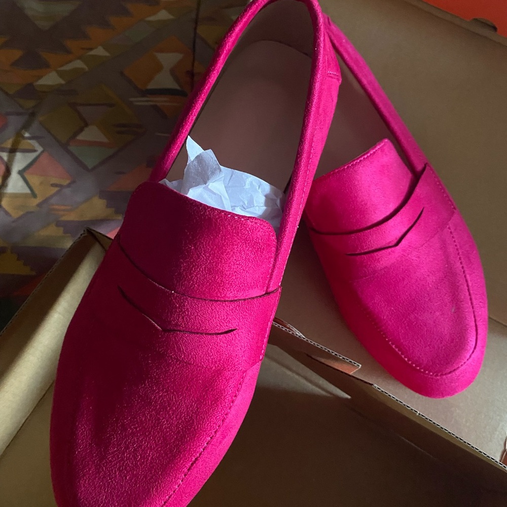 Pink Slip-On Flats with Soft Suede Material